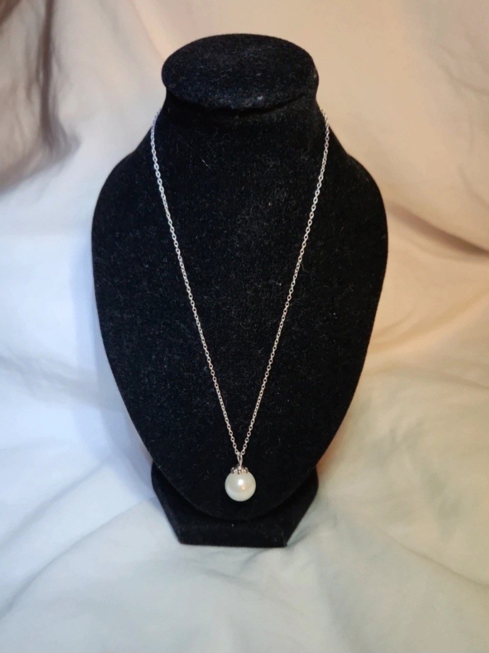Classic Pearl Pendant Necklace - .925 Sterling Silver -